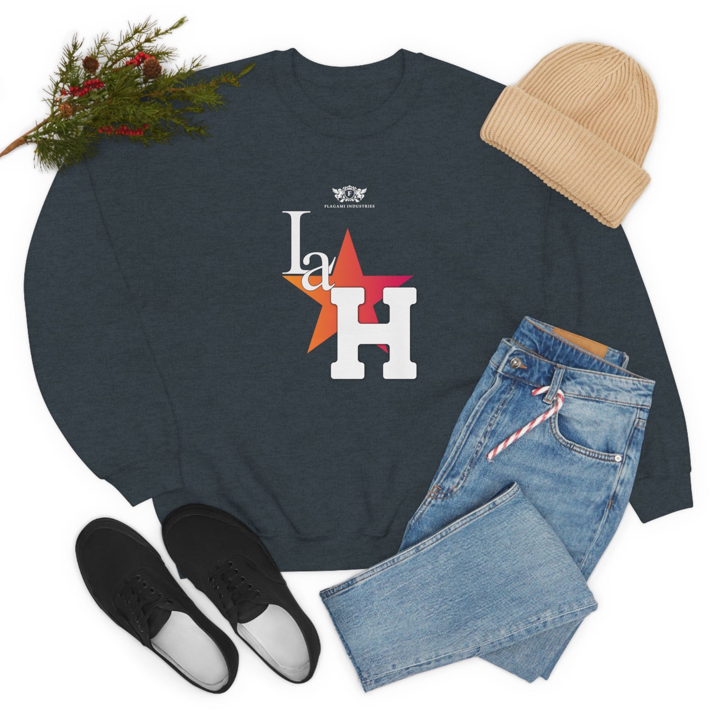 The "La H" Unisex Heavy Blend Crewneck Sweatshirt